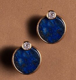 Nakamol Chicago Gold-Rimmed Blue Coin Earrings
