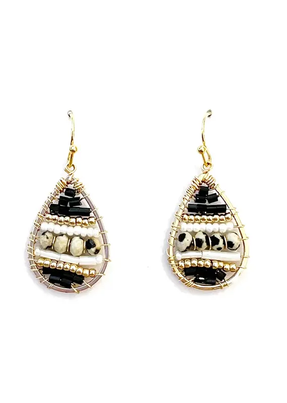 Nakamol Chicago Beaded Stripe Drop Earrings