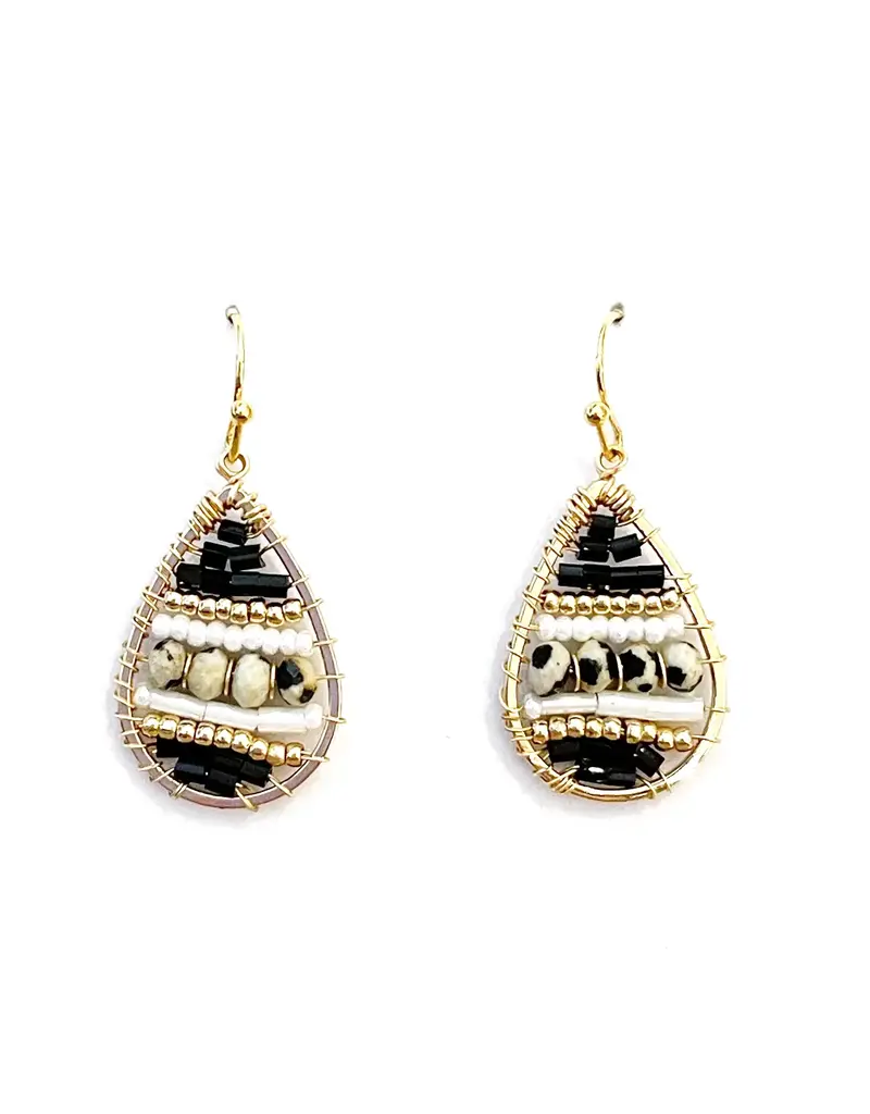 Nakamol Chicago Beaded Stripe Drop Earrings