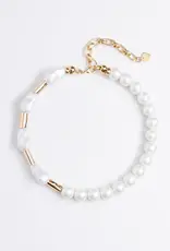 Nakamol Chicago White Pearl Gold Mix Necklace