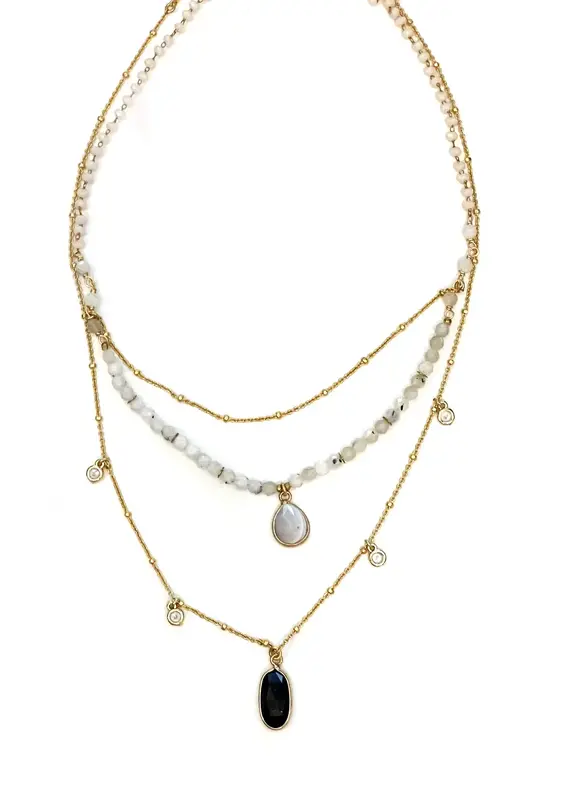 Nakamol Chicago Triple Layer Charm Necklace
