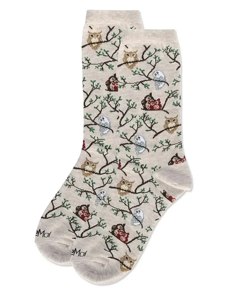 Infinity Classics Owl Bamboo Blend Crew Socks