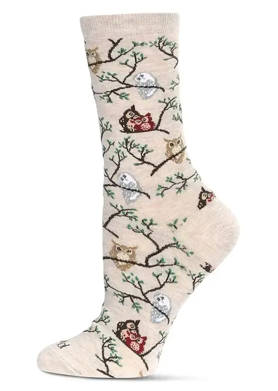 Infinity Classics Owls Bamboo Crew Socks