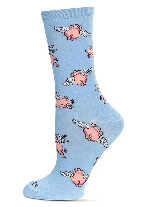 Infinity Classics Flying Pigs Bamboo Crew Socks