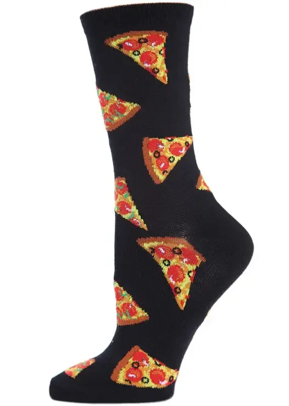 Infinity Classics Pizza Slice Bamboo Blend Crew Socks