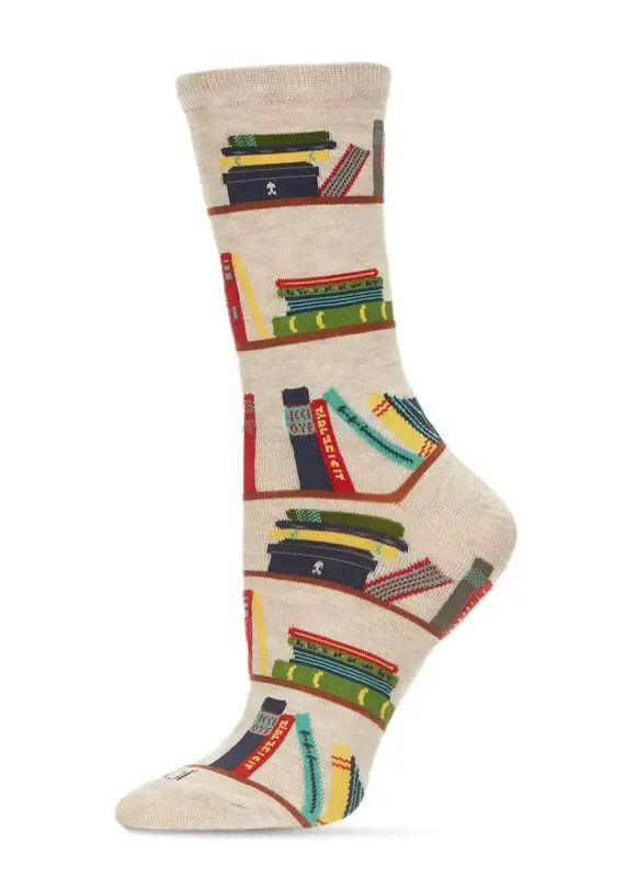 Infinity Classics Bookshelf Bamboo Crew Socks
