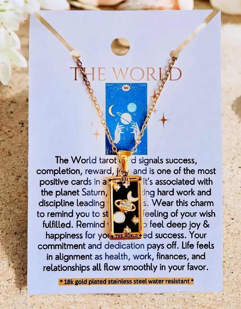 Soul Charms 18K Gold Plated Tarot Card Necklace