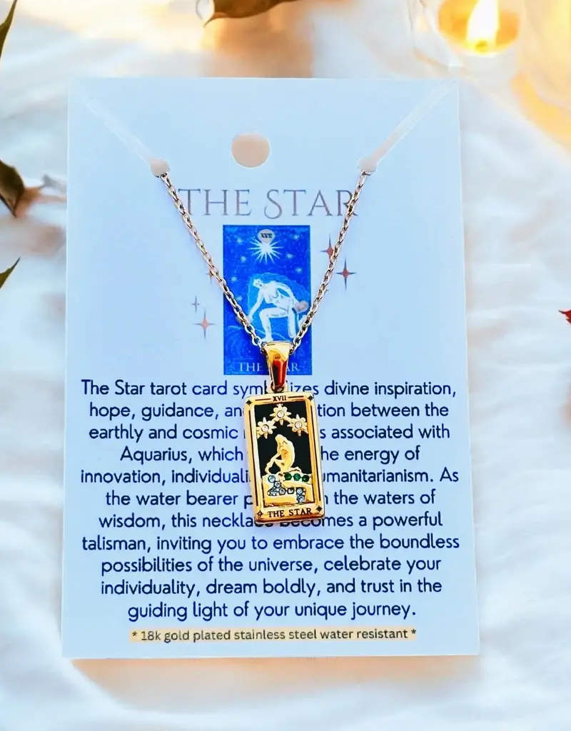 Soul Charms 18K Gold Plated Tarot Card Necklace