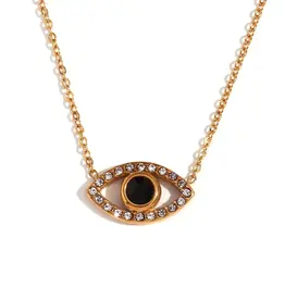 Soul Charms 18K Gold Plated Evil Eye Necklace