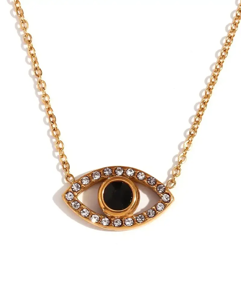 Soul Charms 18K Gold Plated Evil Eye Necklace