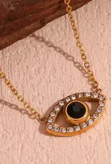 Soul Charms 18K Gold Plated Evil Eye Necklace