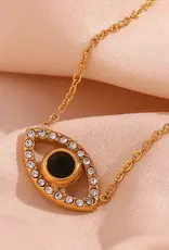Soul Charms 18K Gold Plated Evil Eye Necklace