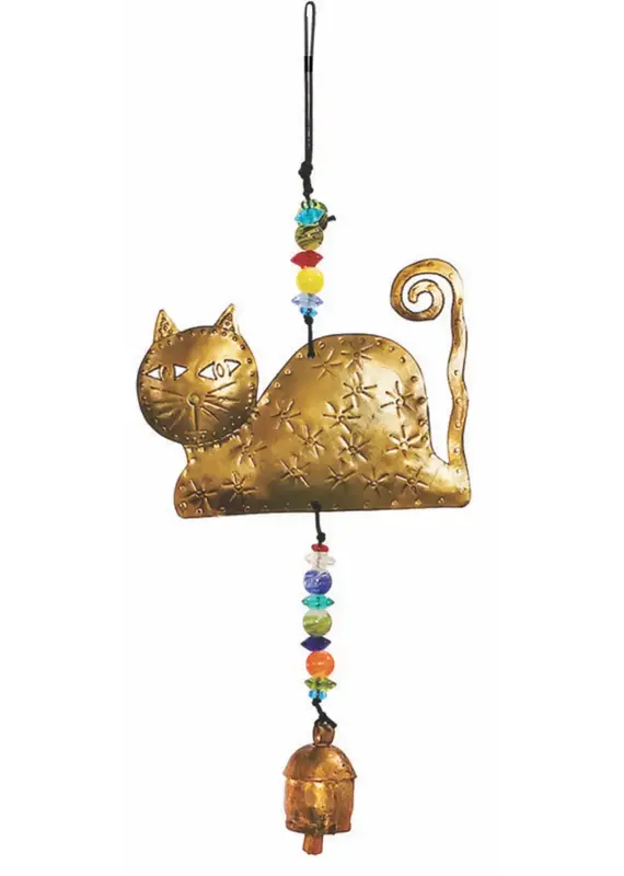 Moksha Swirly Tail Cat Beaded Bell Chime