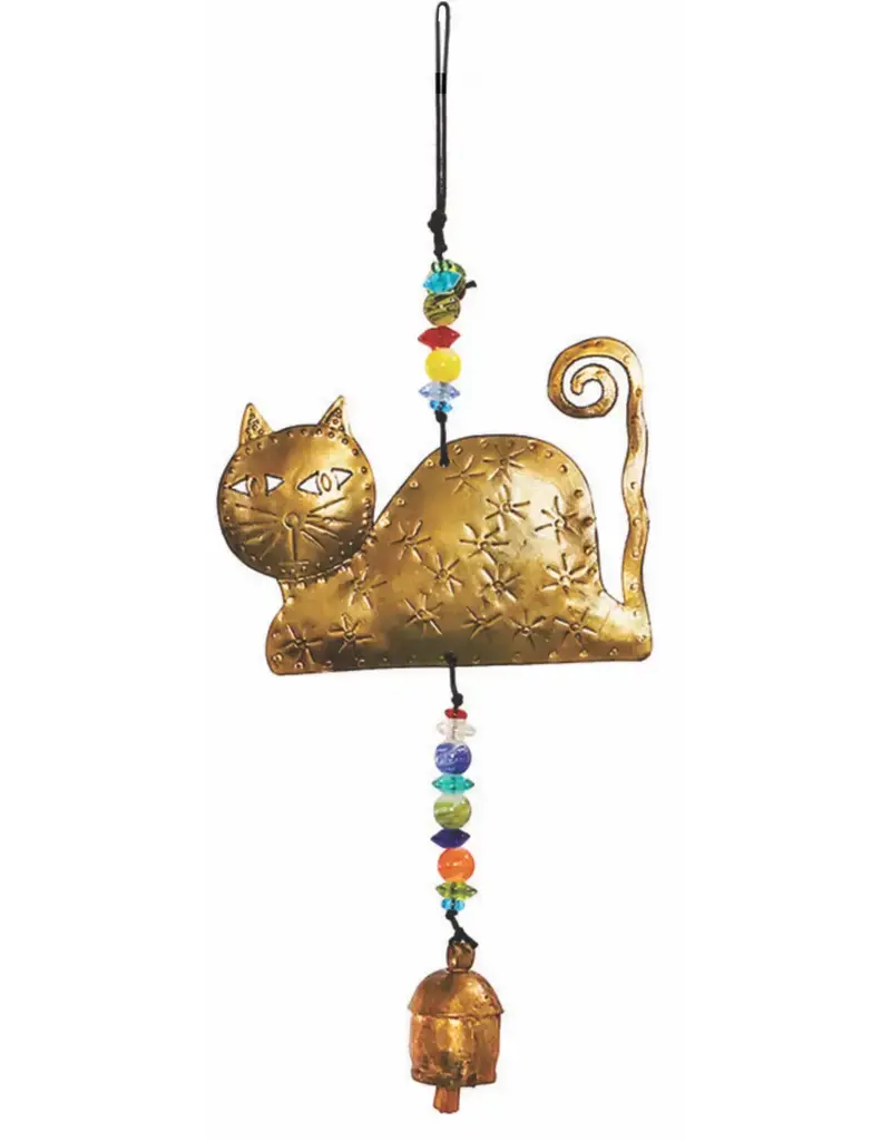 Moksha Swirly Tail Cat Beaded Bell Chime