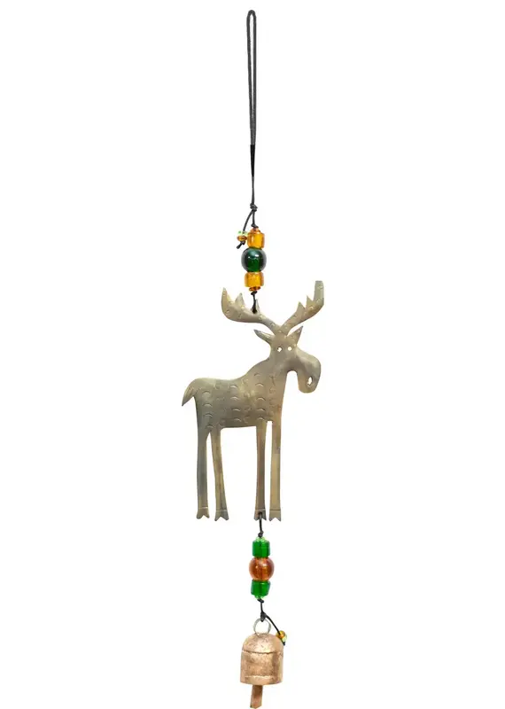 Moksha Lone Moose Beaded Bell Chime