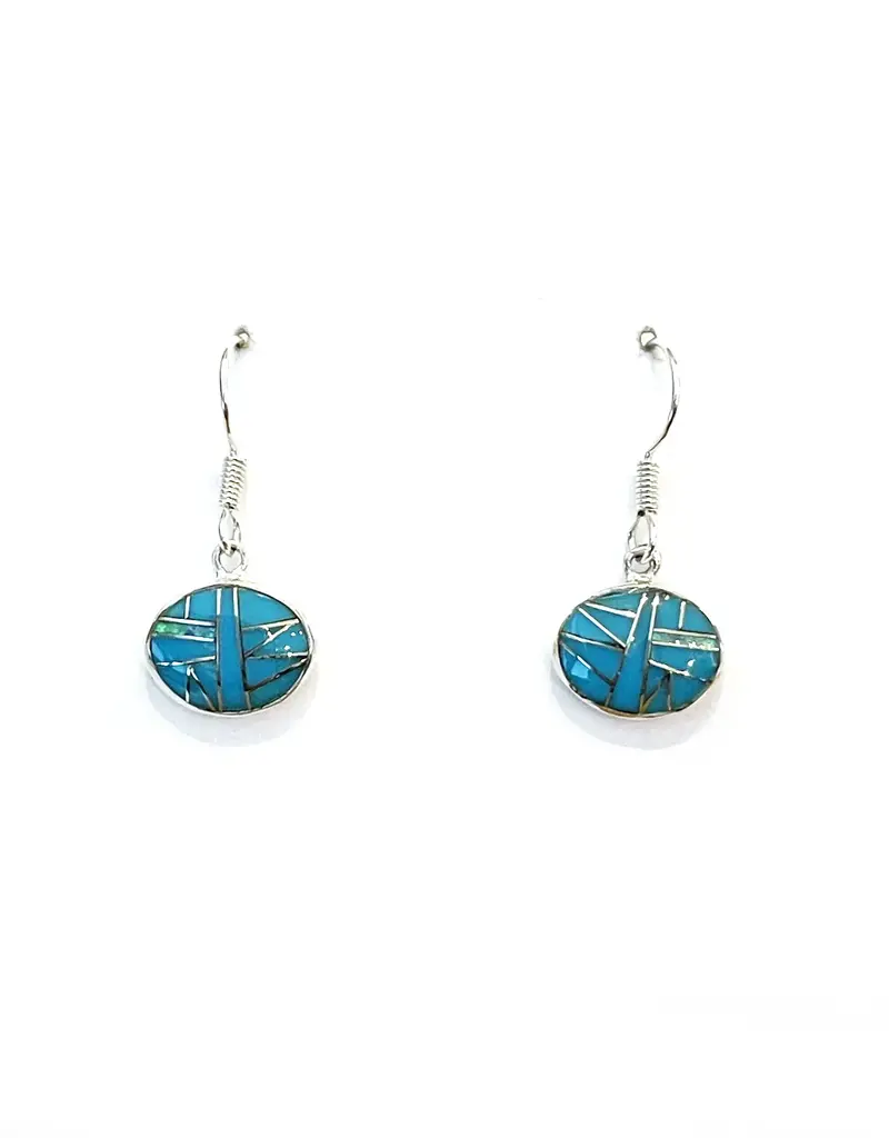 Acomo Flat Oval Inlay Earrings
