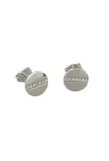 Acomo Cubic Zirconia Strip Disc Earrings