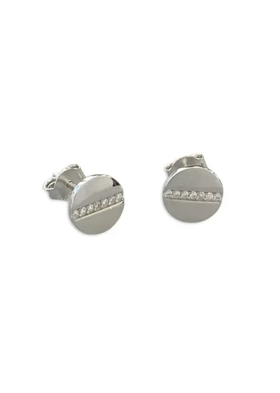 Acomo Cubic Zirconia Strip Disc Earrings