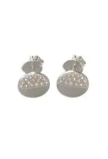 Acomo Cubic Zirconia Dual Tone Disc Earrings