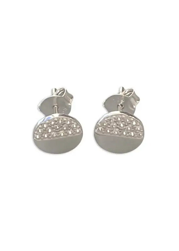 Acomo Cubic Zirconia Dual Tone Disc Earrings