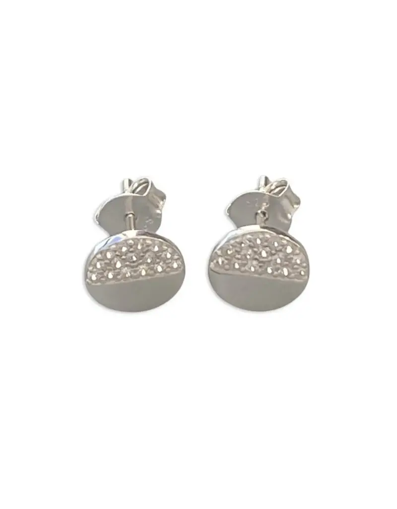 Acomo Cubic Zirconia Dual Tone Disc Earrings