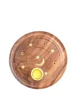 Benjamin International Round Moon & Star Cone and Stick Incense Burner
