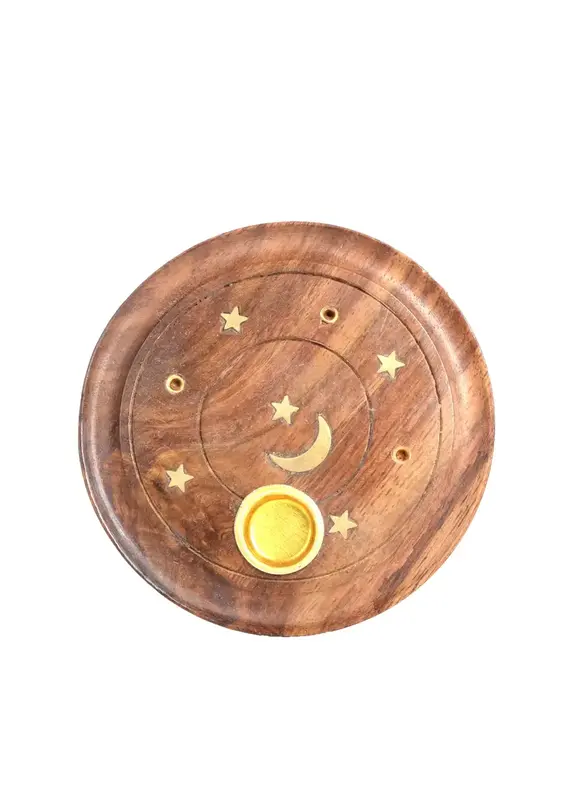 Benjamin International Round Moon & Star Cone and Stick Incense Burner