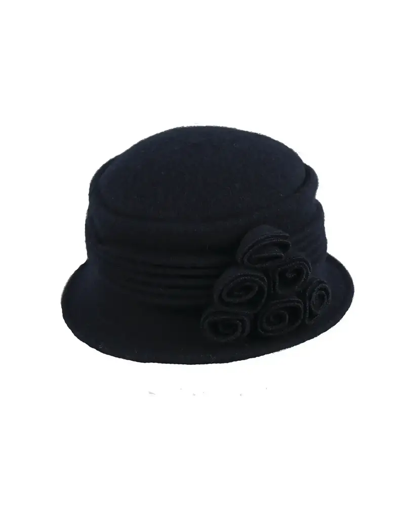 Jeanne Simmons Boiled Wool Ribbed Cloche Hat