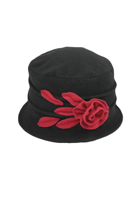 Jeanne Simmons Polar Fleece Floral Accent Hat