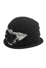 Jeanne Simmons Boiled Wool Pleated Floral Hat