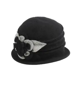 Jeanne Simmons Boiled Wool Pleated Floral Hat