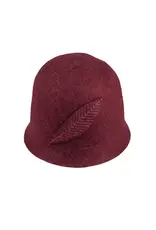 Jeanne Simmons Wool Felt Feather Cloche Hat