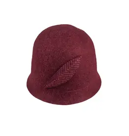 Jeanne Simmons Wool Felt Feather Cloche Hat