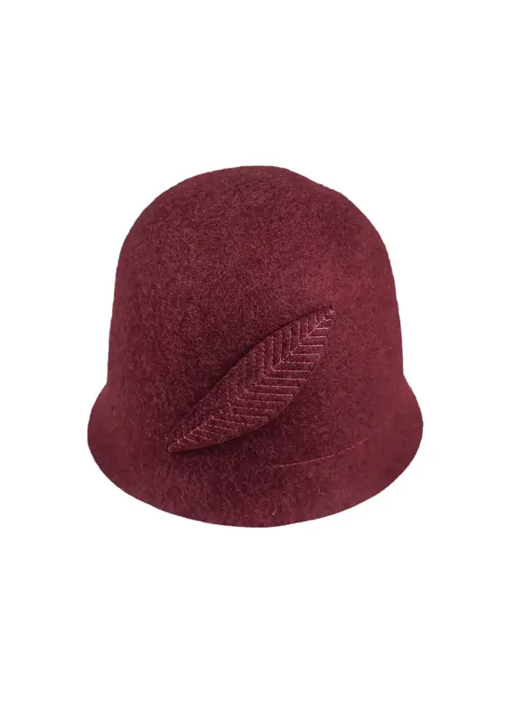 Jeanne Simmons Wool Felt Feather Cloche Hat