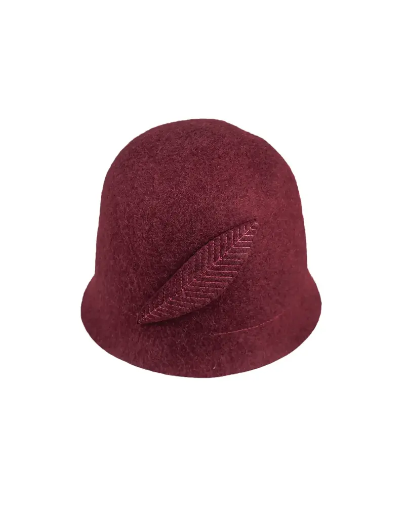 Jeanne Simmons Wool Felt Feather Cloche Hat