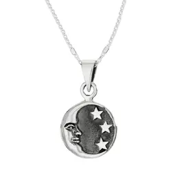 Tiger Mountain Moon and Stars Sterling Silver Necklace