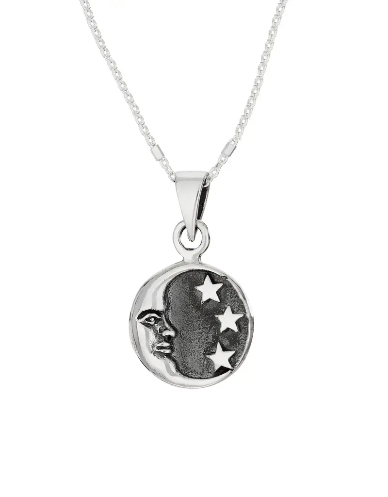 Tiger Mountain Moon and Stars Sterling Silver Necklace