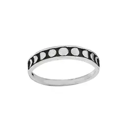 Tiger Mountain Moon Phases Sterling Silver Band Ring