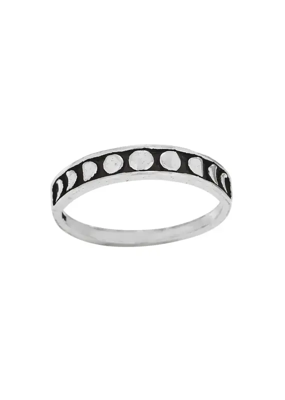 Moon Phases Sterling Silver Band Ring Moon Phases Sterling Silver Band Ring
