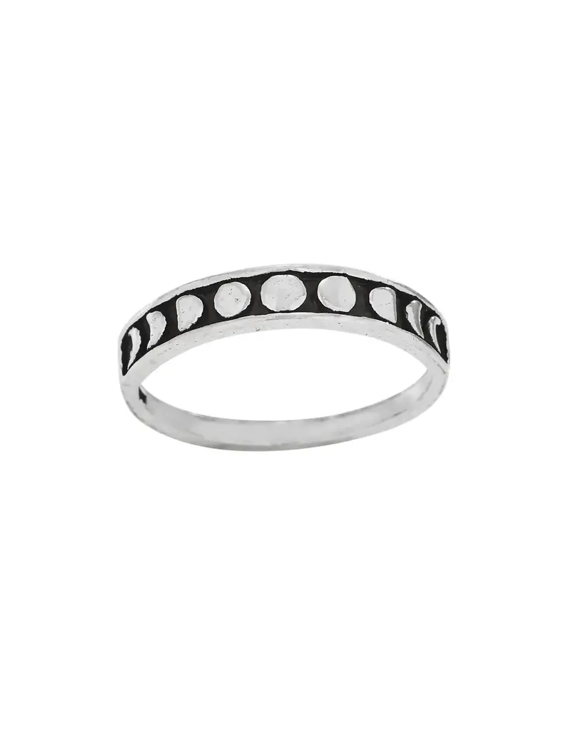 Tiger Mountain Moon Phases Sterling Silver Band Ring