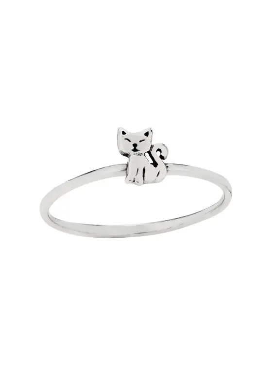 Tiger Mountain Tiny Kitten Sterling Silver Ring