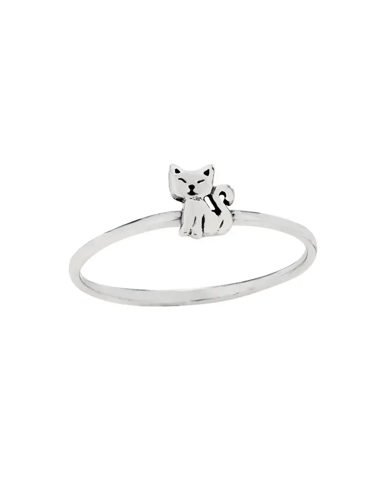 Tiger Mountain Tiny Kitten Sterling Silver Ring