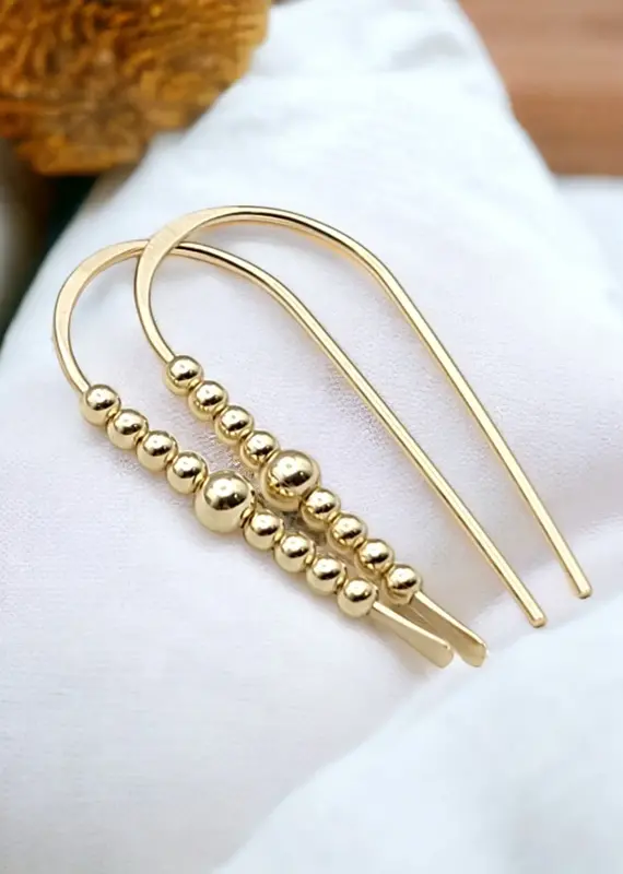Bijou by Sam 14K Gold Filled Beaded Threader Earrings