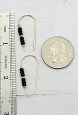 Bijou by Sam Gold & Black Beaded Threader Earrings