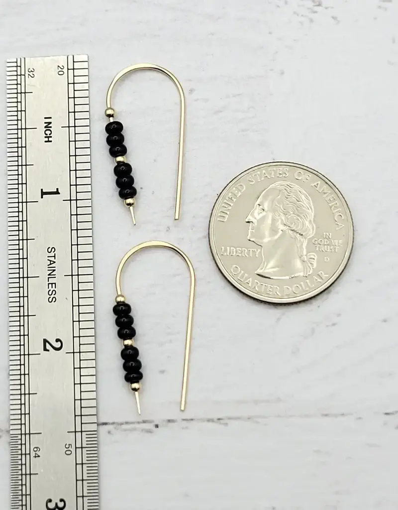 Bijou by Sam Gold & Black Beaded Threader Earrings
