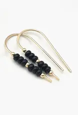 Bijou by Sam Gold & Black Beaded Threader Earrings