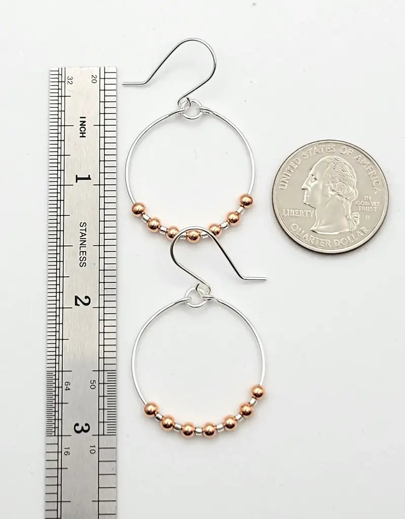 Bijou by Sam Sterling Silver Hoop Earrings with Copper Beads