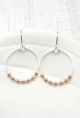 Bijou by Sam Sterling Silver Hoop Earrings with Copper Beads