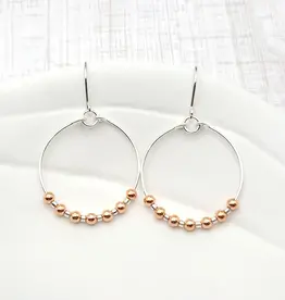 Bijou by Sam Sterling Silver Hoop Earrings with Copper Beads