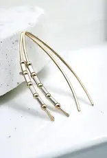 Bijou by Sam 14K Gold and Sterling Silver Open Hoop Threader Earrings